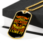 Not Crazy Biker Necklace Stainless Steel or 18k Gold Dog Tag 24"-Express Your Love Gifts