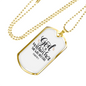 Not Fail Christian Necklace Stainless Steel or 18k Gold Dog Tag 24" Chain-Express Your Love Gifts