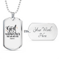 Not Fail Christian Necklace Stainless Steel or 18k Gold Dog Tag 24" Chain-Express Your Love Gifts