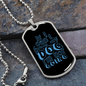 Not Going Witout My Dog Blue Necklace Stainless Steel or 18k Gold Dog Tag 24" Chain-Express Your Love Gifts