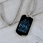 Not Going Witout My Dog Blue Necklace Stainless Steel or 18k Gold Dog Tag 24" Chain-Express Your Love Gifts
