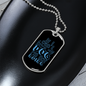 Not Going Witout My Dog Blue Necklace Stainless Steel or 18k Gold Dog Tag 24" Chain-Express Your Love Gifts