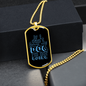 Not Going Witout My Dog Blue Necklace Stainless Steel or 18k Gold Dog Tag 24" Chain-Express Your Love Gifts
