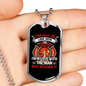 Not In Uniform Firefighter Gift Stainless Steel or 18k Gold Dog Tag 24" Chain-Express Your Love Gifts