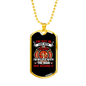 Not In Uniform Firefighter Gift Stainless Steel or 18k Gold Dog Tag 24" Chain-Express Your Love Gifts