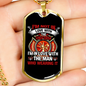 Not In Uniform Firefighter Gift Stainless Steel or 18k Gold Dog Tag 24" Chain-Express Your Love Gifts