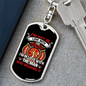 Not In Uniform Firefighter Keychain Stainless Steel or 18k Gold Dog Tag Keyring-Express Your Love Gifts