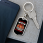 Not In Uniform Firefighter Keychain Stainless Steel or 18k Gold Dog Tag Keyring-Express Your Love Gifts
