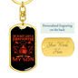 Not Just A Firefighter Keychain Stainless Steel or 18k Gold Dog Tag Keyring-Express Your Love Gifts