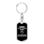 Not Listening Fishing Keychain Stainless Steel or 18k Gold Dog Tag Keyring-Express Your Love Gifts