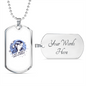 Not Moody Just a Cancer Zodiac Necklace Stainless Steel or 18k Gold Dog Tag 24" Chain-Express Your Love Gifts