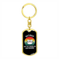 Not My Problem Cat Keychain Stainless Steel or 18k Gold Dog Tag Keyring-Express Your Love Gifts