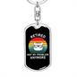 Not My Problem Cat Keychain Stainless Steel or 18k Gold Dog Tag Keyring-Express Your Love Gifts