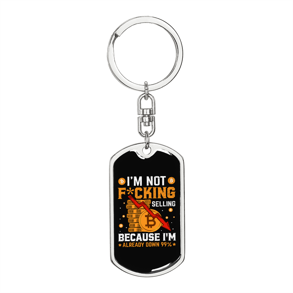 Not Selling Crypto Keychain Stainless Steel or 18k Gold Dog Tag Keyring-Express Your Love Gifts