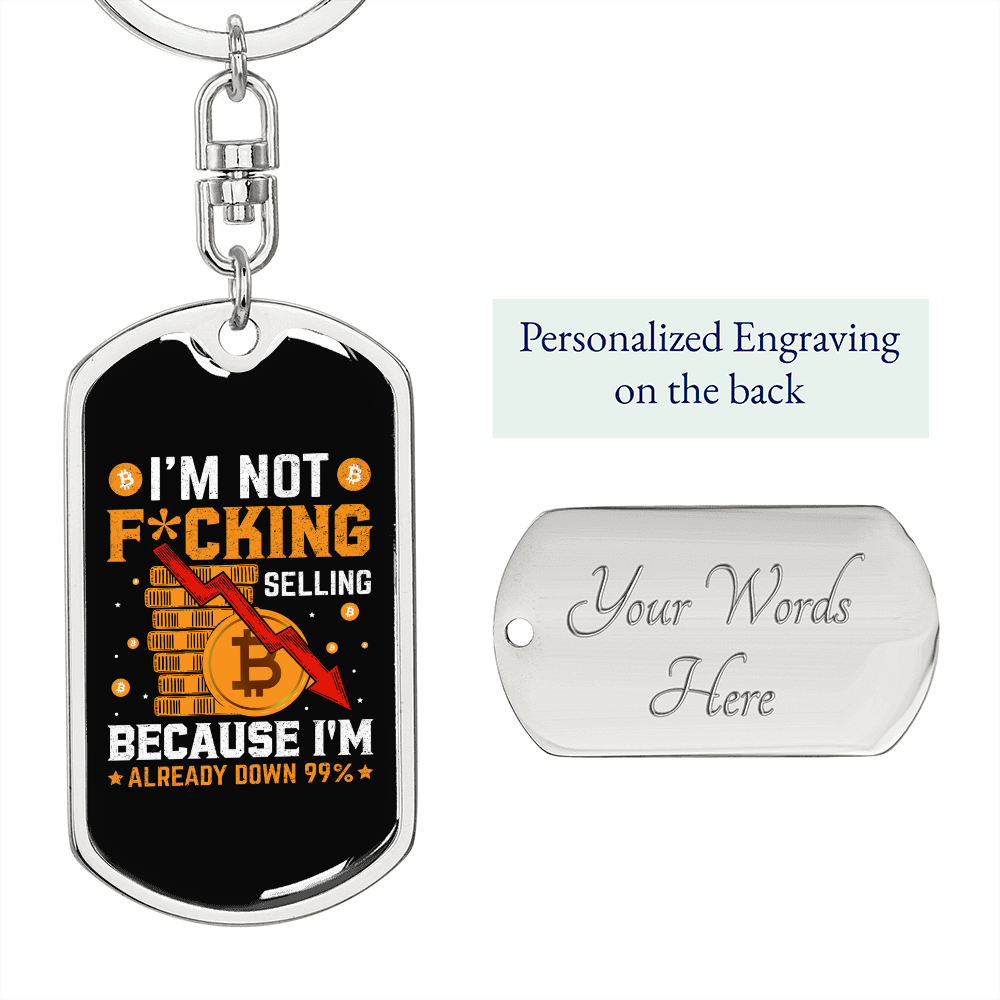 Not Selling Crypto Keychain Stainless Steel or 18k Gold Dog Tag Keyring-Express Your Love Gifts