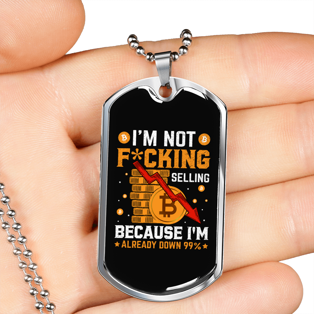 Not Selling Crypto Necklace Stainless Steel or 18k Gold Dog Tag 24" Chain-Express Your Love Gifts