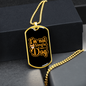 Not Single Have Dog Yellow Necklace Stainless Steel or 18k Gold Dog Tag 24" Chain-Express Your Love Gifts