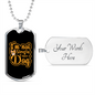 Not Single Have Dog Yellow Necklace Stainless Steel or 18k Gold Dog Tag 24" Chain-Express Your Love Gifts