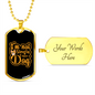 Not Single Have Dog Yellow Necklace Stainless Steel or 18k Gold Dog Tag 24" Chain-Express Your Love Gifts