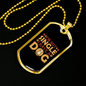 Not Single I Have a Dog Brown Necklace Stainless Steel or 18k Gold Dog Tag 24" Chain-Express Your Love Gifts