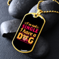 Not Single I Have a Dog Yellow Pink Necklace Stainless Steel or 18k Gold Dog Tag 24" Chain-Express Your Love Gifts
