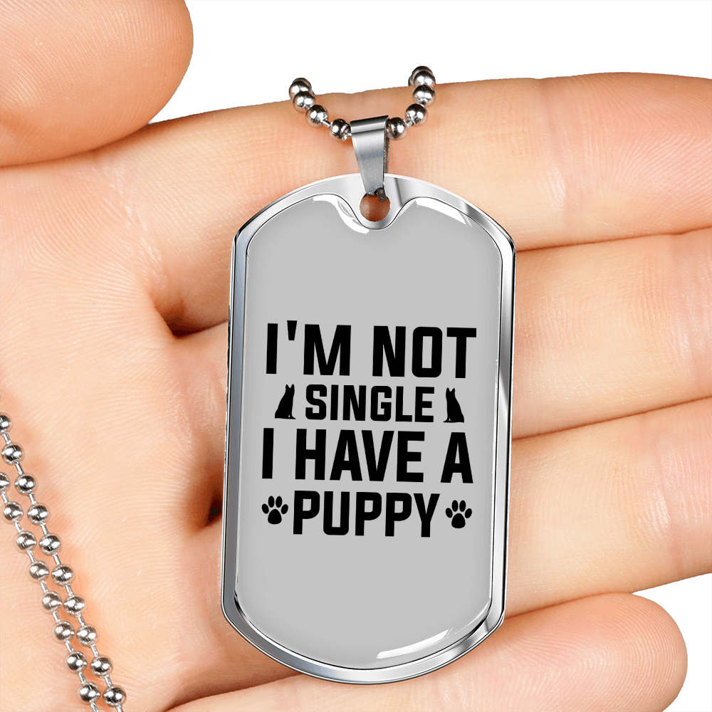 Not Single Necklace Stainless Steel or 18k Gold Dog Tag 24" Chain-Express Your Love Gifts