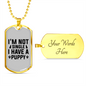Not Single Necklace Stainless Steel or 18k Gold Dog Tag 24" Chain-Express Your Love Gifts