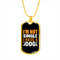Not Single Yellow White Necklace Stainless Steel or 18k Gold Dog Tag 24" Chain-Express Your Love Gifts