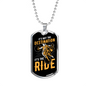 Not The Destination It'S The Ridebiker Necklace Stainless Steel or 18k Gold Dog Tag 24"-Express Your Love Gifts