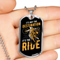 Not The Destination It'S The Ridebiker Necklace Stainless Steel or 18k Gold Dog Tag 24"-Express Your Love Gifts