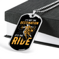 Not The Destination It'S The Ridebiker Necklace Stainless Steel or 18k Gold Dog Tag 24"-Express Your Love Gifts