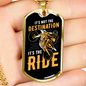 Not The Destination It'S The Ridebiker Necklace Stainless Steel or 18k Gold Dog Tag 24"-Express Your Love Gifts