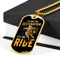 Not The Destination It'S The Ridebiker Necklace Stainless Steel or 18k Gold Dog Tag 24"-Express Your Love Gifts