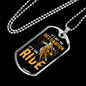 Not The Destination It'S The Ridebiker Necklace Stainless Steel or 18k Gold Dog Tag 24"-Express Your Love Gifts