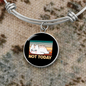 Not Today Cat Bracelet Stainless Steel or 18k Gold Circle Bangle-Express Your Love Gifts