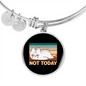 Not Today Cat Bracelet Stainless Steel or 18k Gold Circle Bangle-Express Your Love Gifts