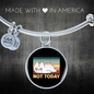 Not Today Cat Bracelet Stainless Steel or 18k Gold Circle Bangle-Express Your Love Gifts