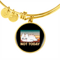 Not Today Cat Bracelet Stainless Steel or 18k Gold Circle Bangle-Express Your Love Gifts
