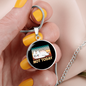 Not Today Cat Circle Necklace Stainless Steel or 18k Gold 18-22"-Express Your Love Gifts