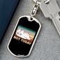 Not Today Cat Keychain Stainless Steel or 18k Gold Dog Tag Keyring-Express Your Love Gifts