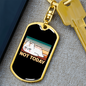 Not Today Cat Keychain Stainless Steel or 18k Gold Dog Tag Keyring-Express Your Love Gifts