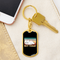 Not Today Cat Keychain Stainless Steel or 18k Gold Dog Tag Keyring-Express Your Love Gifts