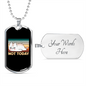 Not Today Cat Necklace Stainless Steel or 18k Gold Dog Tag 24" Chain-Express Your Love Gifts