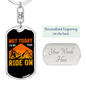 Not Today Cycling Keychain Stainless Steel or 18k Gold Dog Tag Keyring-Express Your Love Gifts