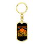 Not Today Cycling Keychain Stainless Steel or 18k Gold Dog Tag Keyring-Express Your Love Gifts