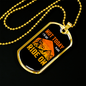 Not Today Cycling Necklace Stainless Steel or 18k Gold Dog Tag 24"-Express Your Love Gifts