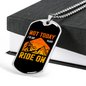 Not Today Cycling Necklace Stainless Steel or 18k Gold Dog Tag 24"-Express Your Love Gifts