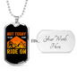 Not Today Cycling Necklace Stainless Steel or 18k Gold Dog Tag 24"-Express Your Love Gifts