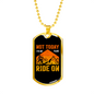 Not Today Cycling Necklace Stainless Steel or 18k Gold Dog Tag 24"-Express Your Love Gifts