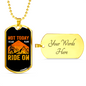 Not Today Cycling Necklace Stainless Steel or 18k Gold Dog Tag 24"-Express Your Love Gifts